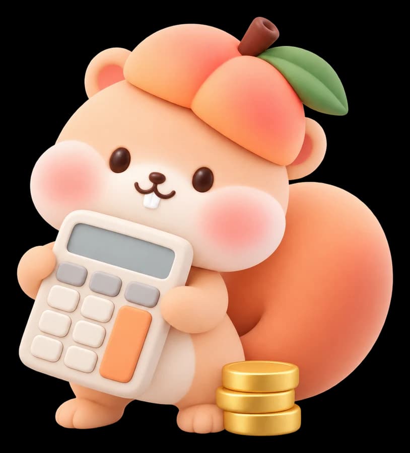 Saalgu squirrel holding a calculator